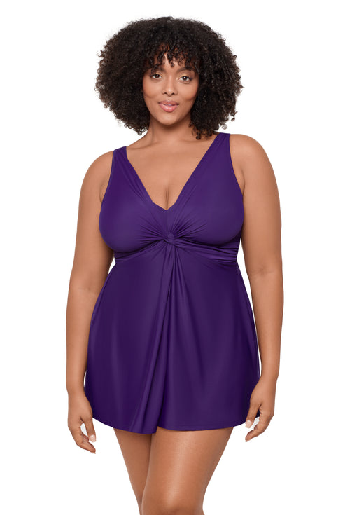 MiracleSuit Women’s Solids Plus Size Marais Swimdress